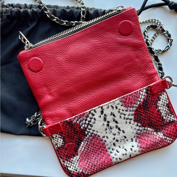 Zadig & Voltaire Red and Black Snakeskin Crossbody Bag - Picture 8 of 9
